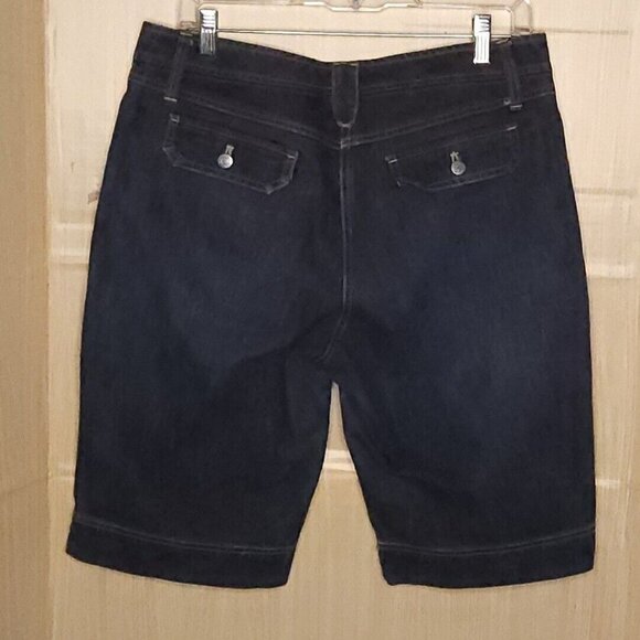 Chico's Womens Dark Wash Long Shorts 8 - Picture 2 of 6